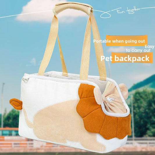 Lion Shape Pet Carrier Bag Large Capacity Breathable Mesh Adjustable Opening Portable Handheld Shoulder V888-ELOSUNG43365