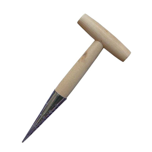 2 Pack Gardening Dibber with T-Shaped Wooden Handle Chrome Tip Seed Sower and Transplanting Tool with V888-ELOSUNG43371