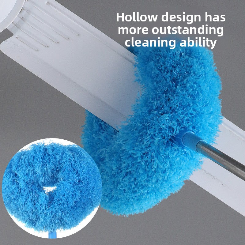 Grey Long Handle Ceiling Fan Duster with Hollow Microfiber Head and Extendable Stainless Steel Pole for High V888-ELOSUNG43372