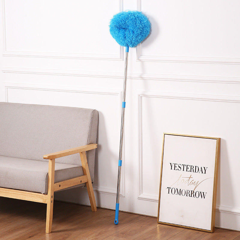 Light blue Long Handle Ceiling Fan Duster with Hollow Microfiber Head and Extendable Stainless Steel Pole for V888-ELOSUNG43373