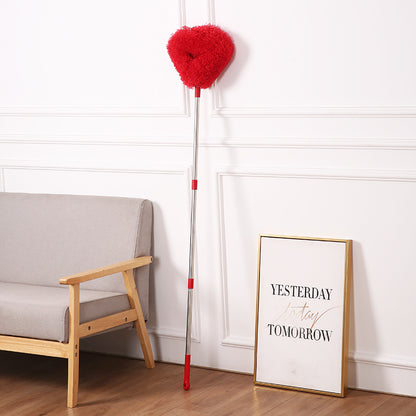 Red Long Handle Ceiling Fan Duster with Hollow Microfiber Head and Extendable Stainless Steel Pole for High V888-ELOSUNG43374