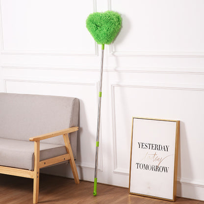 Green Long Handle Ceiling Fan Duster with Hollow Microfiber Head and Extendable Stainless Steel Pole for High V888-ELOSUNG43379