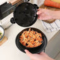 Black Manual Meat Shredder with Spiked Interior for Quick Chicken Separation Professional Rotating Tool for V888-ELOSUNG43405