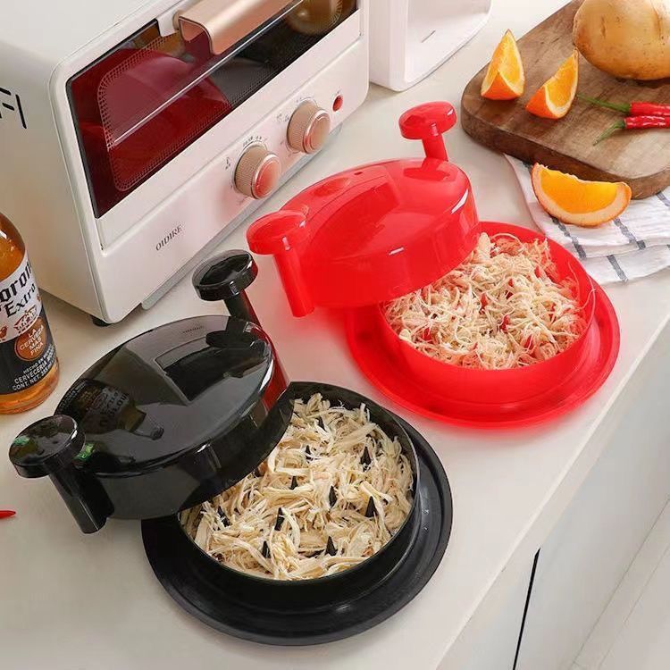 Red Manual Meat Shredder with Spiked Interior for Quick Chicken Separation Professional Rotating Tool for V888-ELOSUNG43406