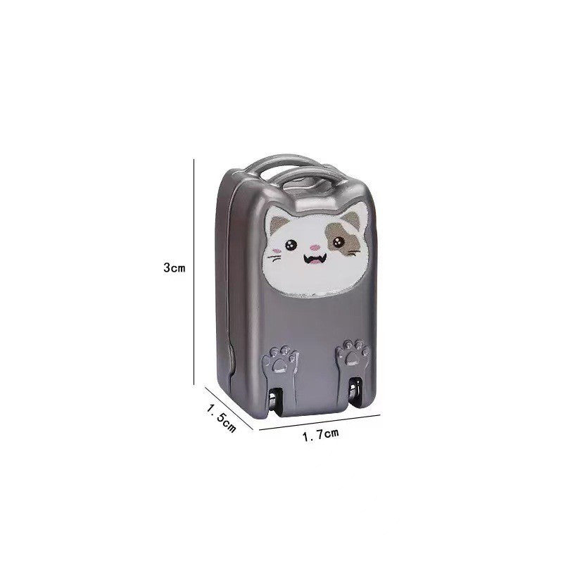 Mini Cat Design Silver Compact Folding Nail Clippers with Stainless Steel Blade and Keychain Design for Daily V888-ELOSUNG43424