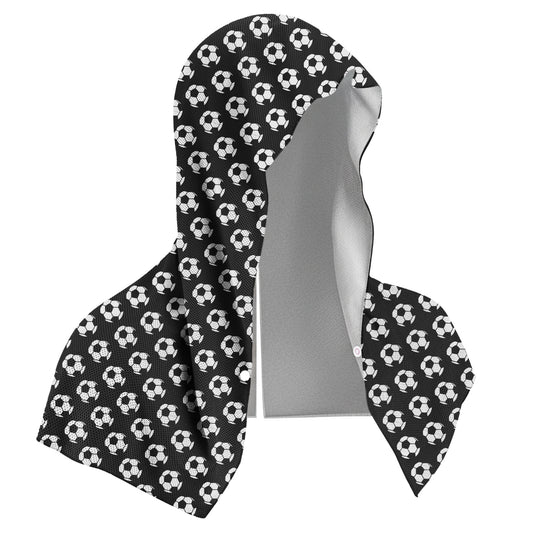 Black football Instant Cooling Hooded Towel U-Shaped Sun Protection Quick Dry Scarf with Carabiner Pouch for V888-ELOSUNG43447