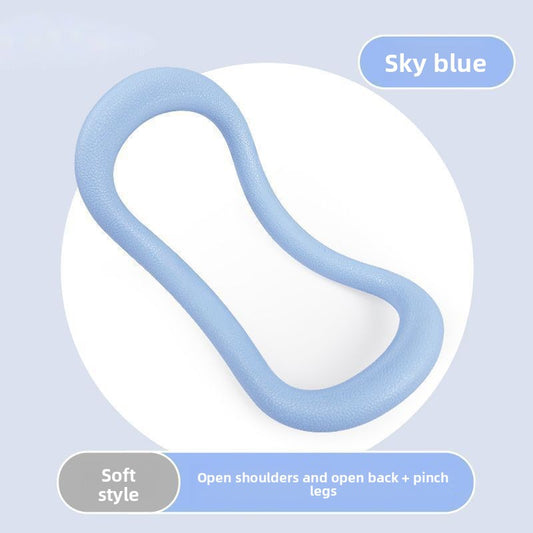 2-PCS Blue Multifunctional Yoga Ring Pilates Circle with Soft TPE Double Arc Design for Calf Relaxation and V888-ELOSUNG43462