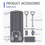 Grey Multi-functional Core Training Board with Digital Timer and Resistance Bands Foldable Fitness Panel for V888-ELOSUNG43473