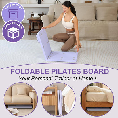 Grey Multi-functional Core Training Board with Digital Timer and Resistance Bands Foldable Fitness Panel for V888-ELOSUNG43473