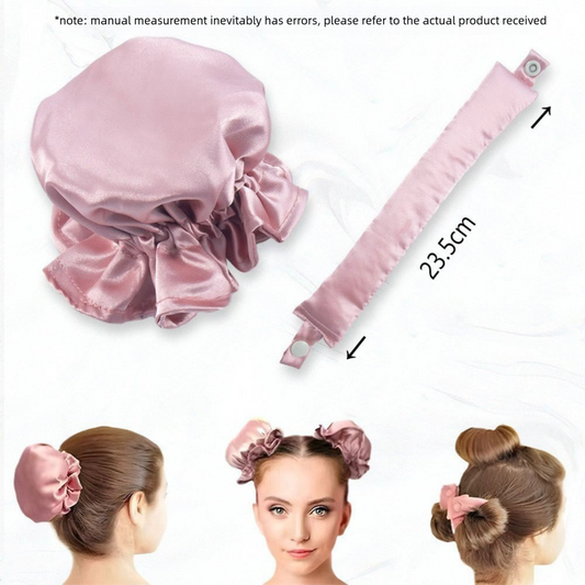 Green Heatless Hair Curler Set with Satin Ribbon and Sleep Caps for Overnight Big Waves Easy Damage-Free V888-ELOSUNG43503