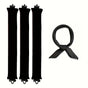 Black Heatless Hair Curler 2 Pack with Satin Scarf and Soft Sponge Rollers for Overnight Big Waves V888-ELOSUNG43507