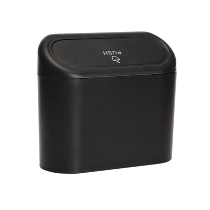 Black Compact Car Trash Can 2 Pack Hanging Storage Bin with Push Lid for Vehicle Door and Seat Back Universal V888-ELOSUNG43517