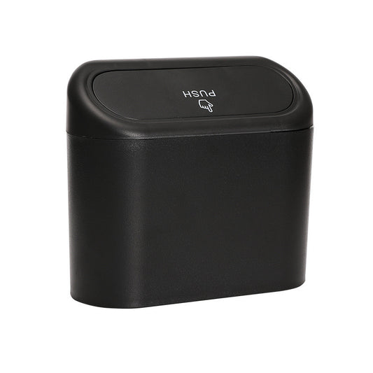 Black Compact Car Trash Can 2 Pack Hanging Storage Bin with Push Lid for Vehicle Door and Seat Back Universal V888-ELOSUNG43517