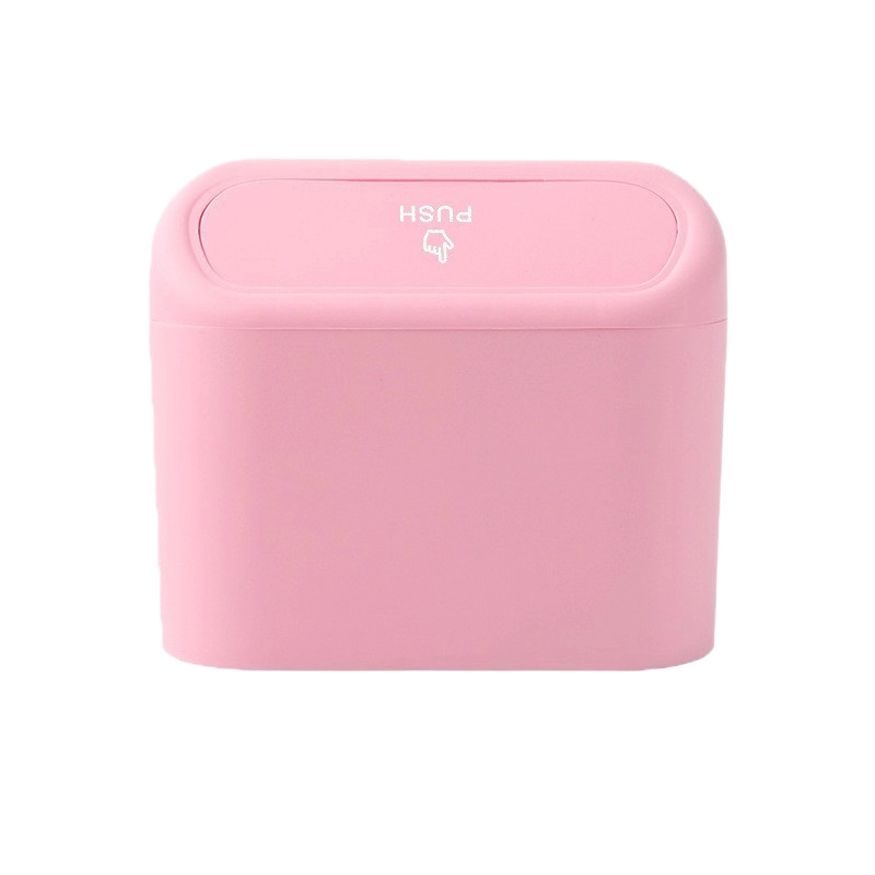 Pink Compact Car Trash Can 2 Pack Hanging Storage Bin with Push Lid for Vehicle Door and Seat Back Universal V888-ELOSUNG43519