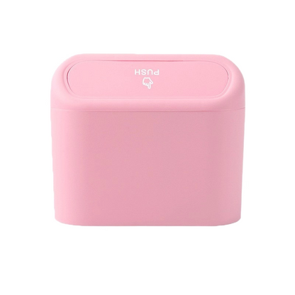 Pink Compact Car Trash Can 2 Pack Hanging Storage Bin with Push Lid for Vehicle Door and Seat Back Universal V888-ELOSUNG43519