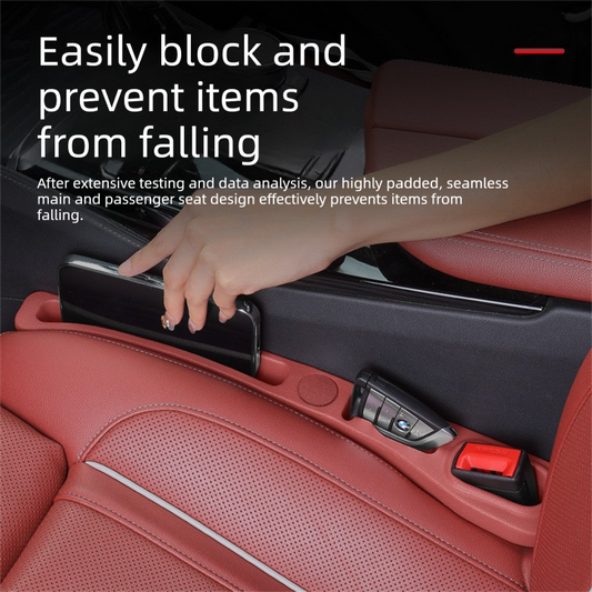 Beige Car Seat Gap Filler Strip with Integrated Storage Slot Universal Interior Organizer for Mobile Phones V888-ELOSUNG43523