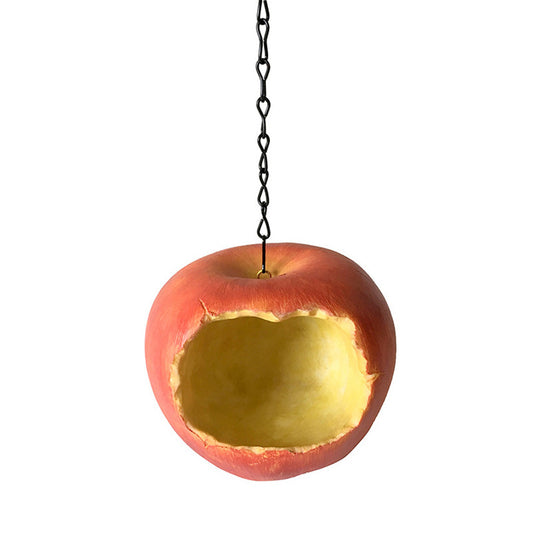 Realistic Apple Shaped Bird Feeder Creative Resin Hanging Ornament for Garden and Courtyard Weather Resistant V888-ELOSUNG43525