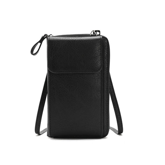 Black Women's PU Leather Crossbody Phone Bag with Adjustable Shoulder Strap and Large Capacity Wallet for V888-ELOSUNG43535