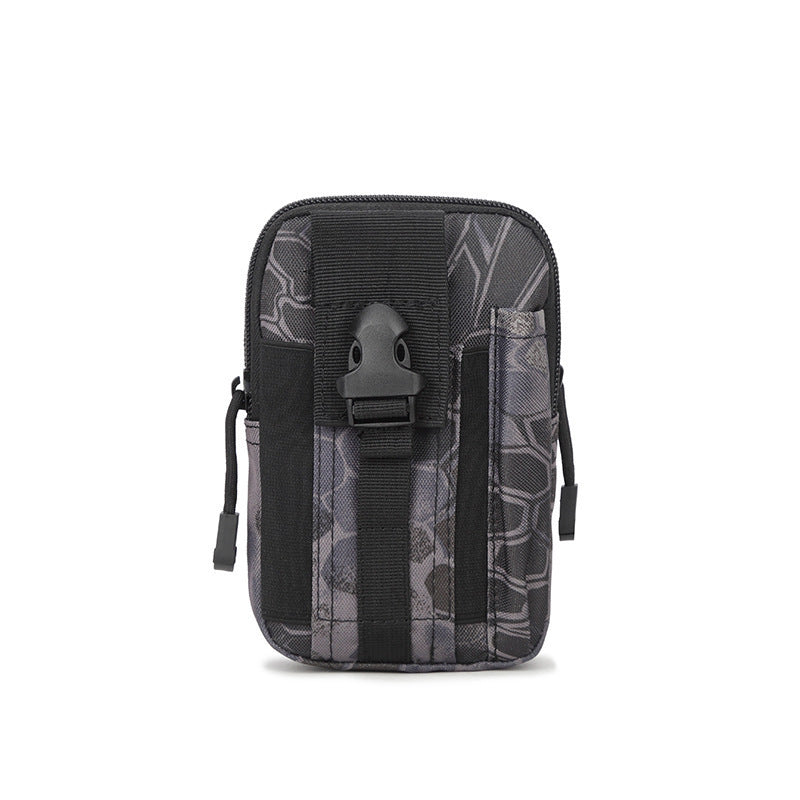 Black python pattern Tactical Molle Waist Bag Waterproof Phone Pouch for 6 inch Smartphones Compact Large V888-ELOSUNG43554