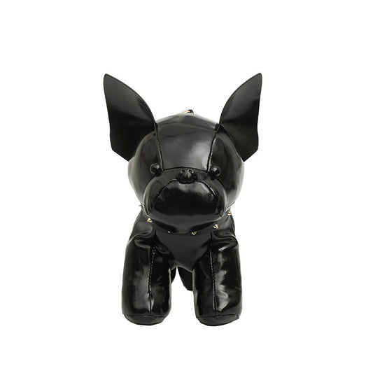 Black French Bulldog Shaped Crossbody Bag PU Leather Animal Design for Daily Outings Fashionable and V888-ELOSUNG43562