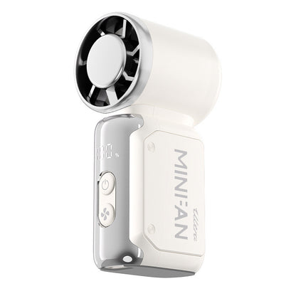 White Portable Mini Handheld Fan with 199-Speed Settings and Brushless Motor for Outdoor Use High Performance V888-ELOSUNG43573