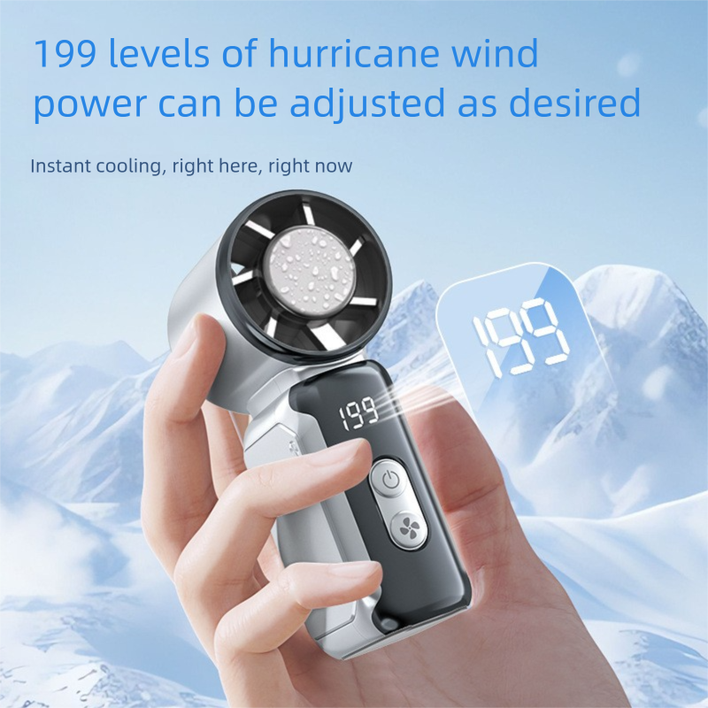 Pink Portable Mini Handheld Fan with 199-Speed Settings and Brushless Motor for Outdoor Use High Performance V888-ELOSUNG43574