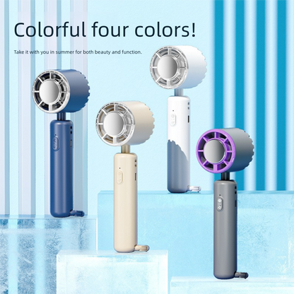 Khaki Portable Ice Cooling Handheld Fan USB Rechargeable 2000mAh Silent Battery Fan for Office and Outdoor V888-ELOSUNG43578