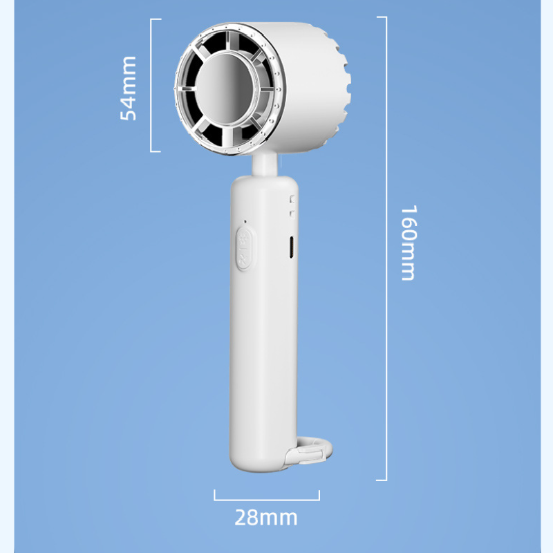 Khaki Portable Ice Cooling Handheld Fan USB Rechargeable 2000mAh Silent Battery Fan for Office and Outdoor V888-ELOSUNG43578