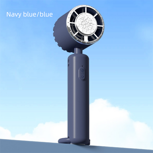 Blue Portable Ice Cooling Handheld Fan USB Rechargeable 2000mAh Silent Battery Fan for Office and Outdoor Use V888-ELOSUNG43580