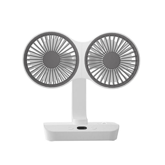 Dual-head Desktop Fan 4000mAh Rechargeable with 4 Speeds LED Display and Night Light Portable Silent Cooling V888-ELOSUNG43581