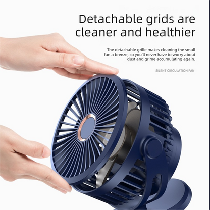 Deep Sea Blue 10000mAh Portable Clip on Fan with 720 Degree Rotation 4 Speeds for Stroller Kitchen Office V888-ELOSUNG43582