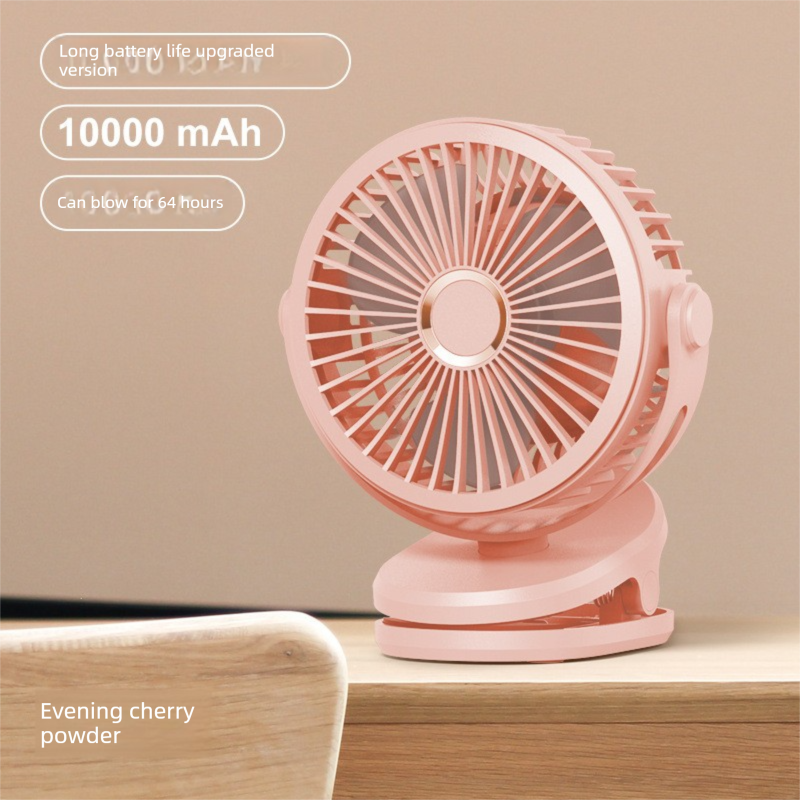Pink 10000mAh Portable Clip on Fan with 720 Degree Rotation 4 Speeds for Stroller Kitchen Office Desk Quiet V888-ELOSUNG43585