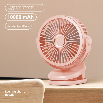 Pink 10000mAh Portable Clip on Fan with 720 Degree Rotation 4 Speeds for Stroller Kitchen Office Desk Quiet V888-ELOSUNG43585