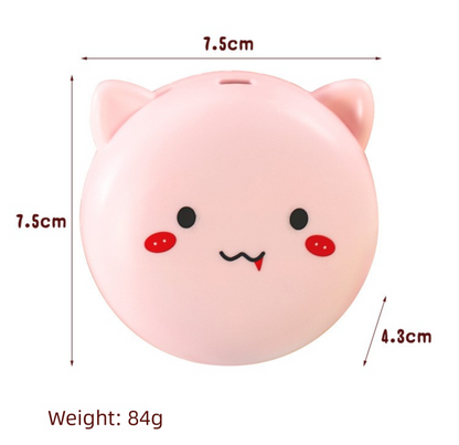 Pink 3-in-1 Mini Portable Fan with Makeup Mirror and LED Fill Light USB Rechargeable Pocket Sized Cooling V888-ELOSUNG43587