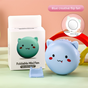 Blue 3-in-1 Mini Portable Fan with Makeup Mirror and LED Fill Light USB Rechargeable Pocket Sized Cooling V888-ELOSUNG43589
