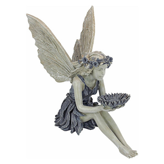 Resin Fairy Garden Statue with Sunflower Bowl Seated Design for Outdoor Decorative Use Ideal for Home and V888-ELOSUNG43604