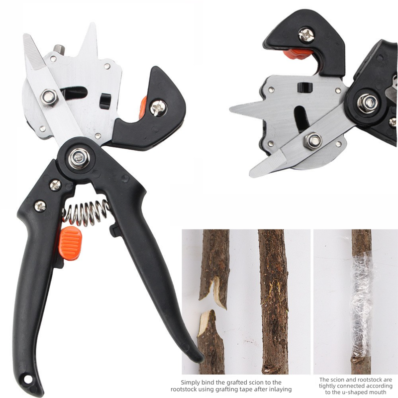 Black Handheld Grafting Shear with Replaceable Blades and Pruning Function for Tree Grafting and Branch V888-ELOSUNG43605