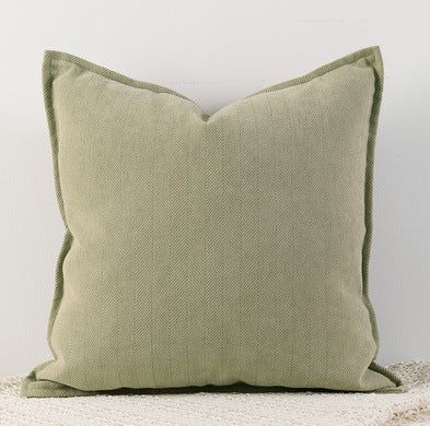 Yellowish-green Nordic Herringbone Chenille Pillowcases 2 Pack 45x45cm for Sofa and Bed Soft Decorative V888-ELOSUNG43612
