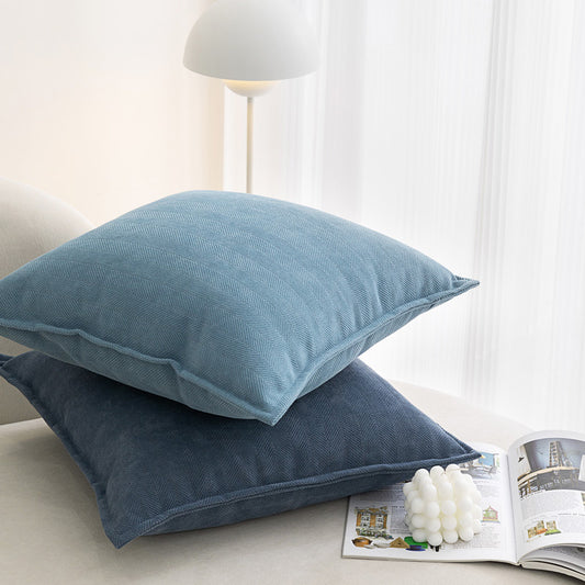 Apricot color Nordic Herringbone Chenille Pillowcases 2 Pack 45x45cm for Sofa and Bed Soft Decorative Cushion V888-ELOSUNG43628