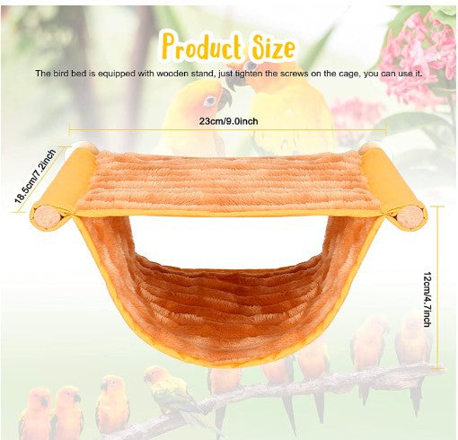 2-Pack Yellow Bird Hammock Bed for Parrots, Budgies, and Small Pets - Warm, Soft, Washable Hanging Nest with V888-ELOSUNG43649
