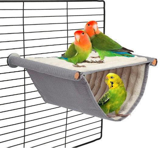 2-Pack White Bird Hammock Bed for Parrots, Budgies, and Small Pets - Warm, Soft, Washable Hanging Nest with V888-ELOSUNG43650