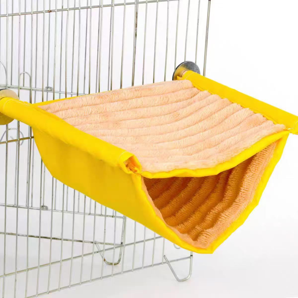 2-Pack Yellow Bird Hammock Bed for Parrots, Budgies, and Small Pets - Warm, Soft, Washable Hanging Nest with V888-ELOSUNG43653