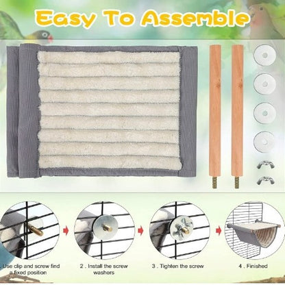 2-Pack Yellow Bird Hammock Bed for Parrots, Budgies, and Small Pets - Warm, Soft, Washable Hanging Nest with V888-ELOSUNG43653