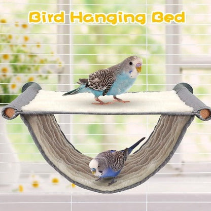 2-Pack White Bird Hammock Bed for Parrots, Budgies, and Small Pets - Warm, Soft, Washable Hanging Nest with V888-ELOSUNG43654