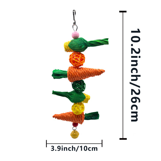 2-Pack Radish Vine Ball Skewers Bird Chew Toy for Parrots, Budgies, Hamsters, Rabbits & Small Pets - Hanging V888-ELOSUNG43656