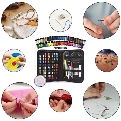 128-Piece Sewing Kit with 40 Colorful Thread Spools - Portable, Compact Sewing Set for Home, Travel & DIY V888-ELOSUNG43675