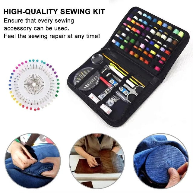 128-Piece Sewing Kit with 40 Colorful Thread Spools - Portable, Compact Sewing Set for Home, Travel & DIY V888-ELOSUNG43675