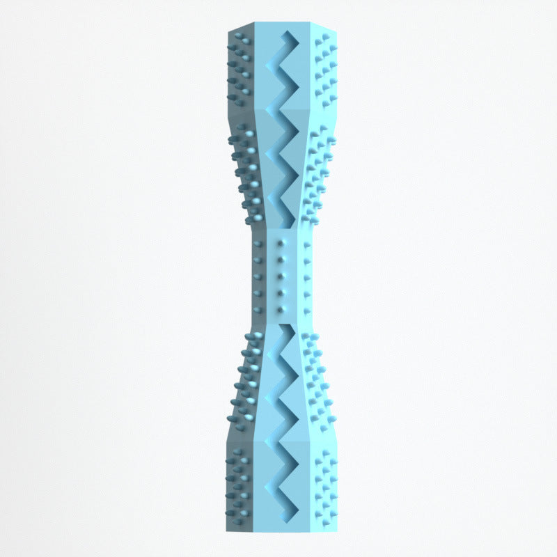 2-Pack Blue Hexagonal Pet Chew Toy - Durable Rubber Dog & Cat Teething Stick for Dental Care, Biting Relief V888-ELOSUNG43676