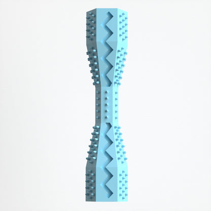 2-Pack Blue Hexagonal Pet Chew Toy - Durable Rubber Dog & Cat Teething Stick for Dental Care, Biting Relief V888-ELOSUNG43676