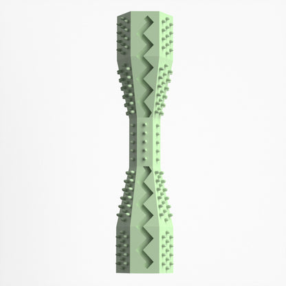 2-Pack Green Hexagonal Pet Chew Toy - Durable Rubber Dog & Cat Teething Stick for Dental Care, Biting Relief V888-ELOSUNG43678